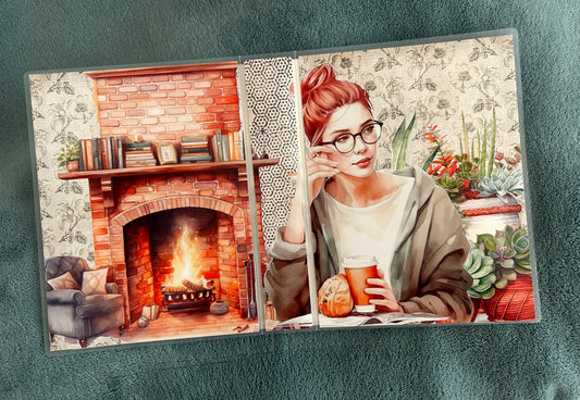 COZY AUTUMN FIREPLACE sticker album