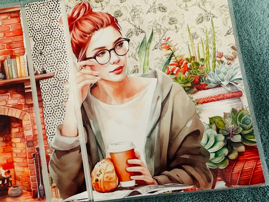 COZY AUTUMN FIREPLACE sticker album