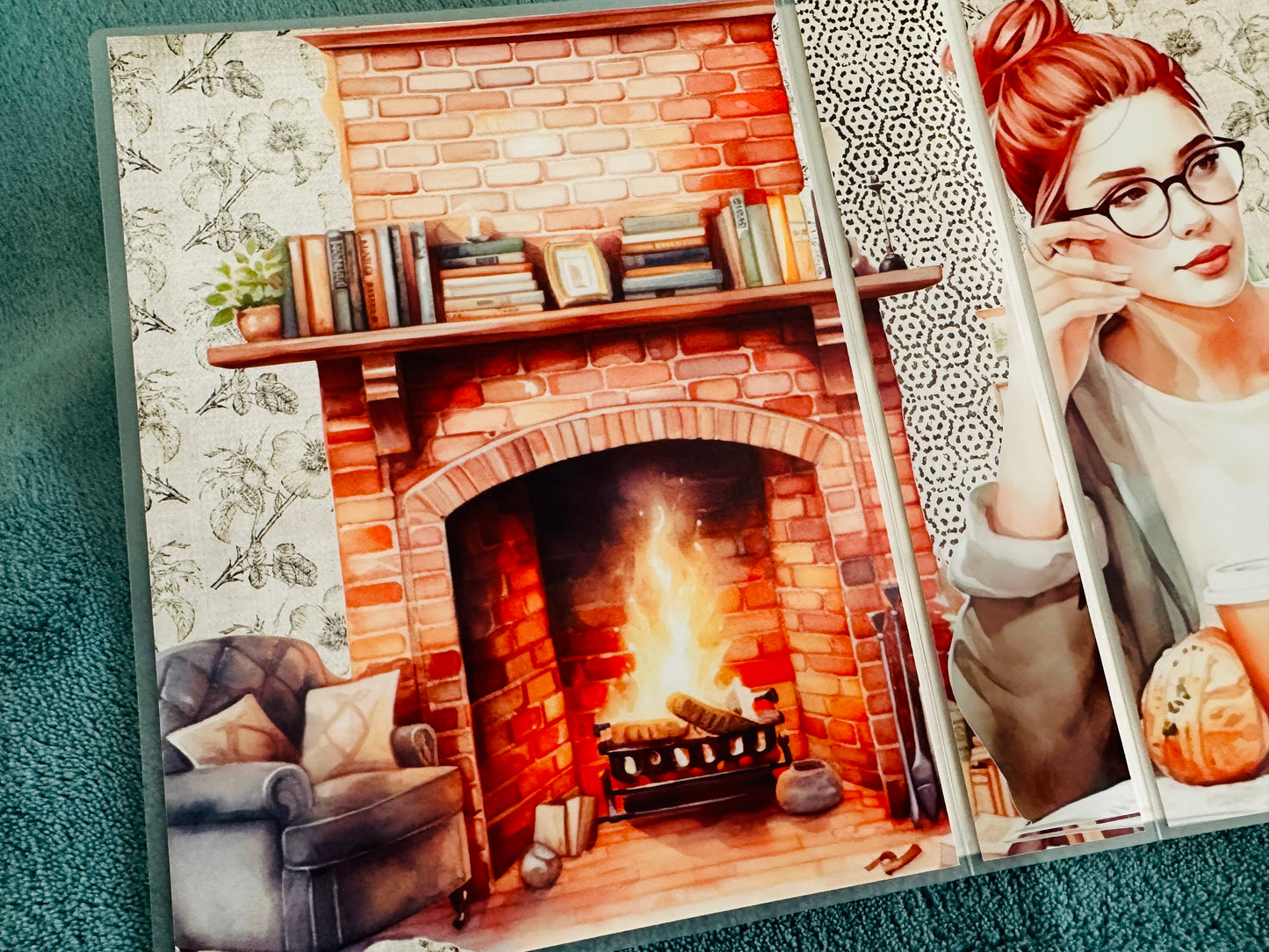 COZY AUTUMN FIREPLACE sticker album