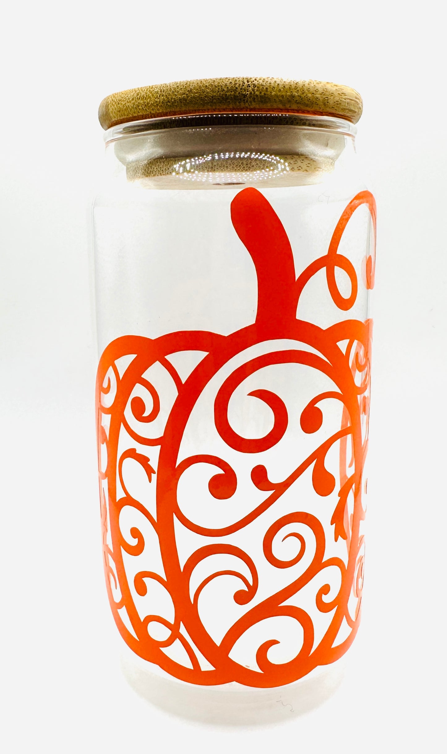 PUMPKIN DECOR ICED COFFEE GLASS
