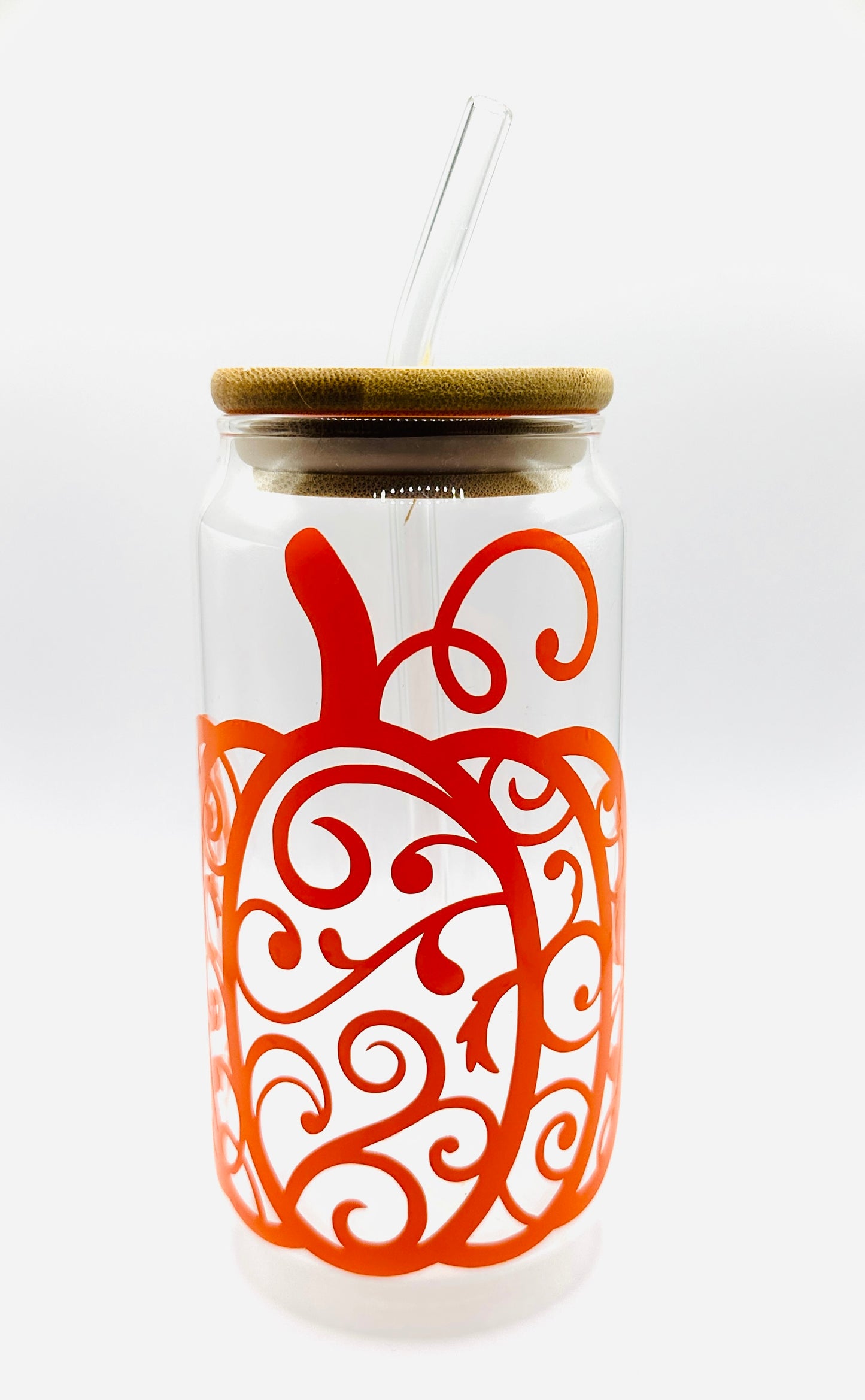 PUMPKIN DECOR ICED COFFEE GLASS