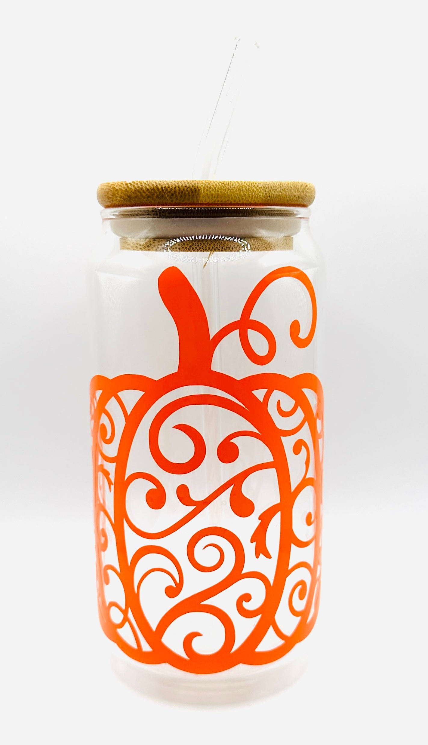 PUMPKIN DECOR ICED COFFEE GLASS