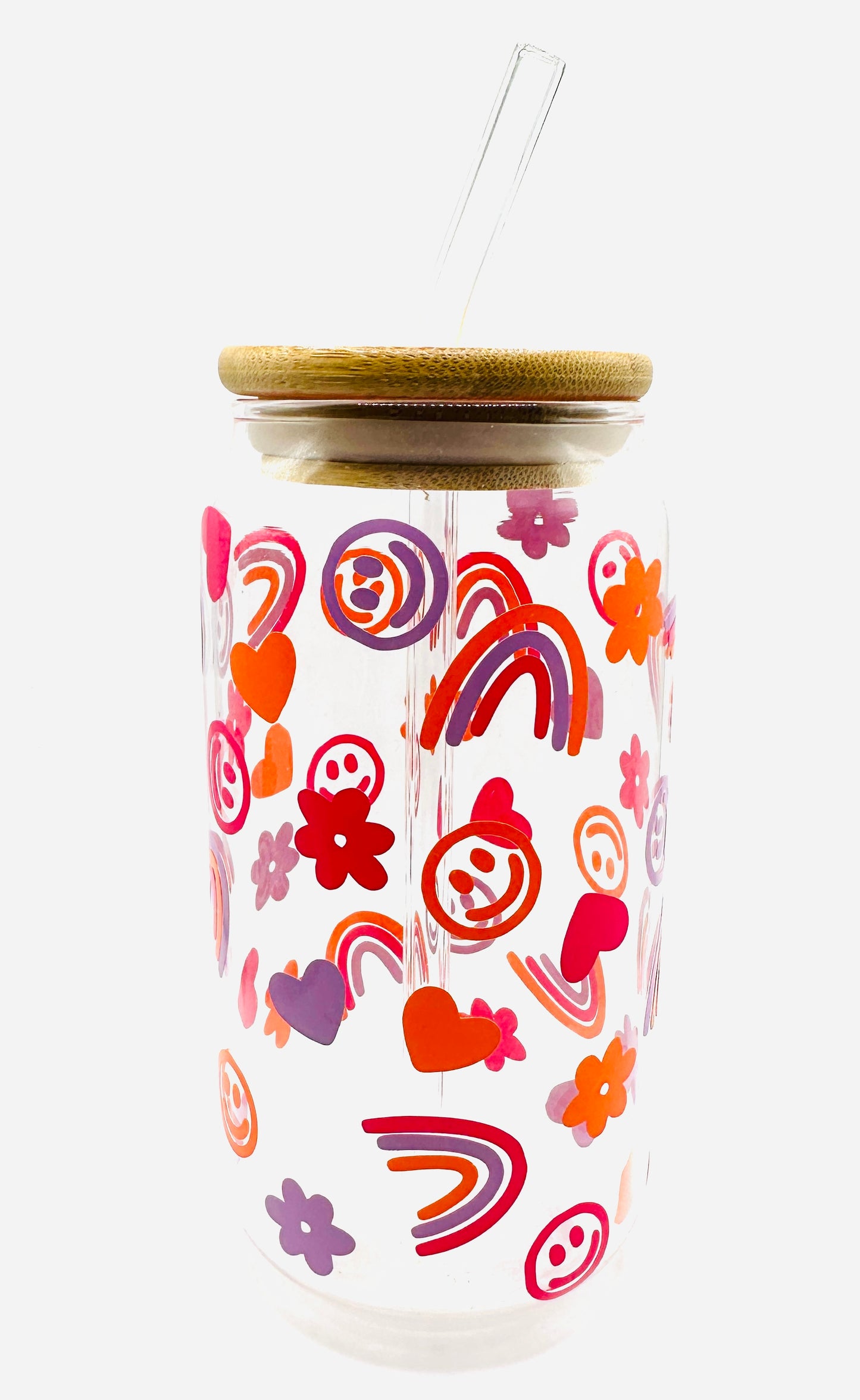 COLORFUL DECOR ICED COFFEE GLASS
