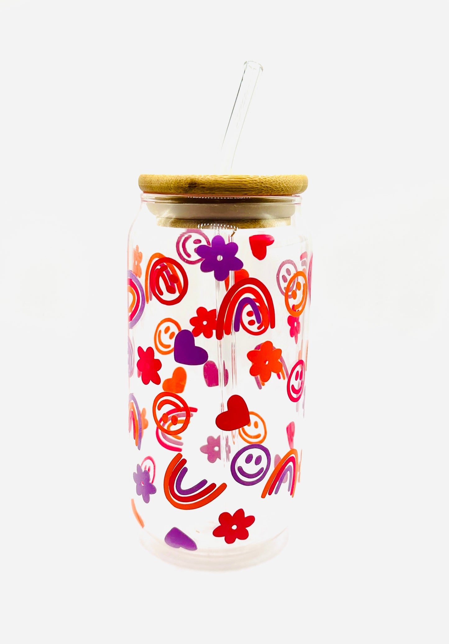 COLORFUL DECOR ICED COFFEE GLASS