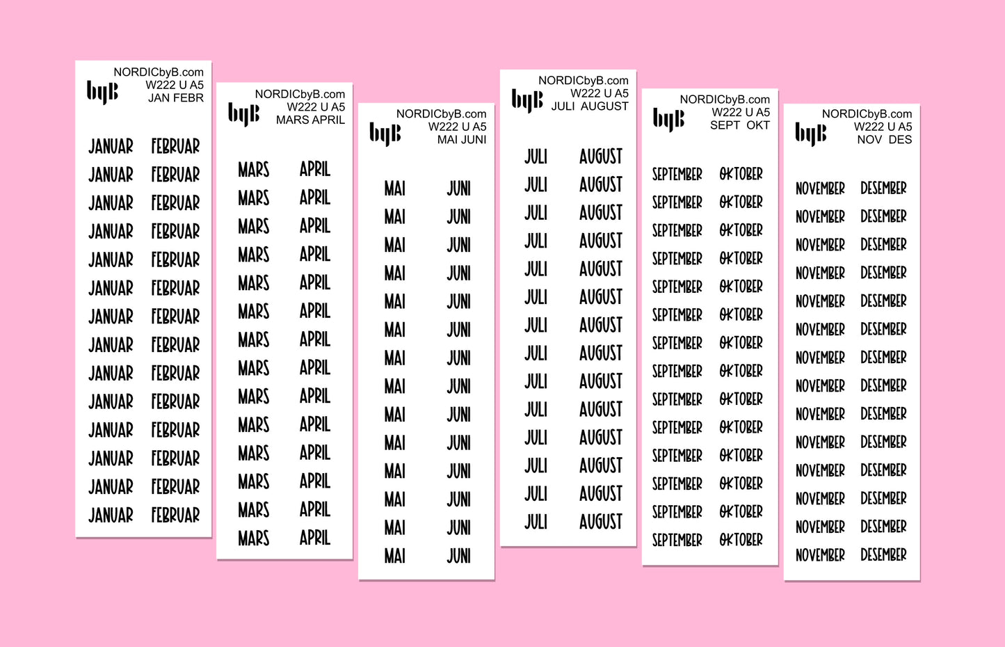 W222 Monthly Script Headers Norwegian