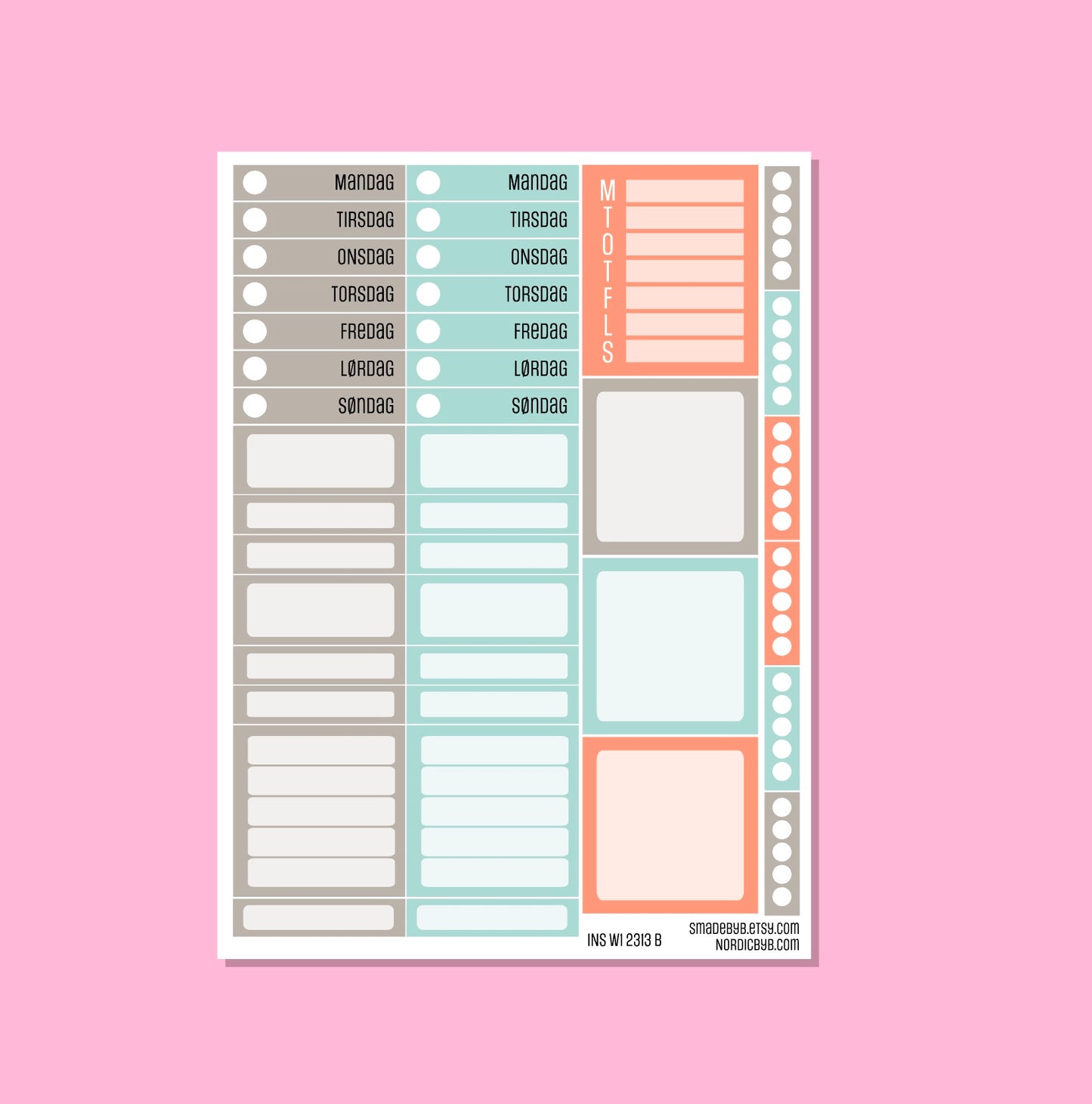 2313 INSIGHTbyB Planner Kit W1 - 4 sheets