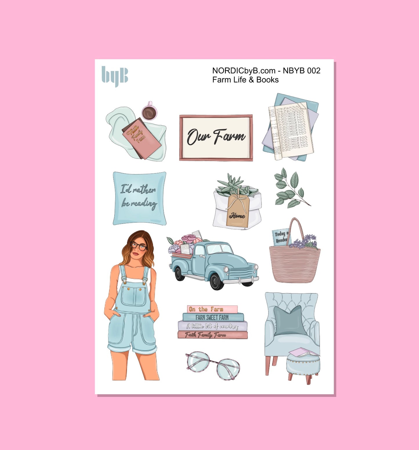 FARM LIFE & BOOKS 2 - Sticker Sheet