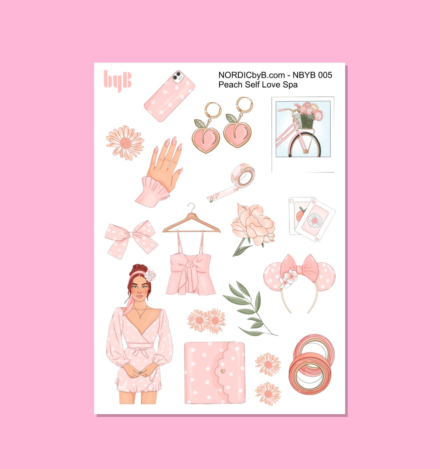 PEACH SELF LOVE SPA 1 - Sticker Sheet