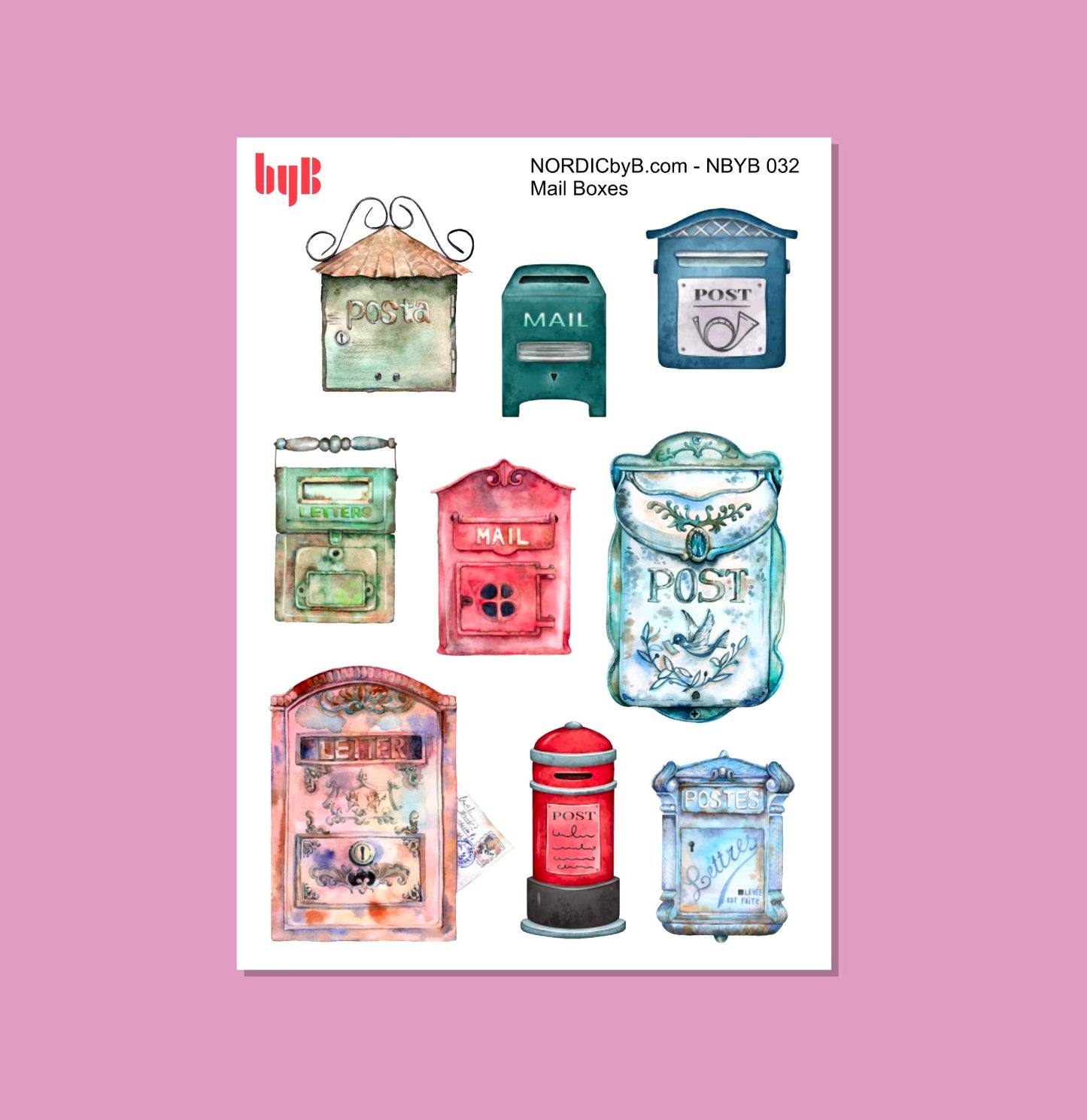 Mail Boxes Sticker Sheet
