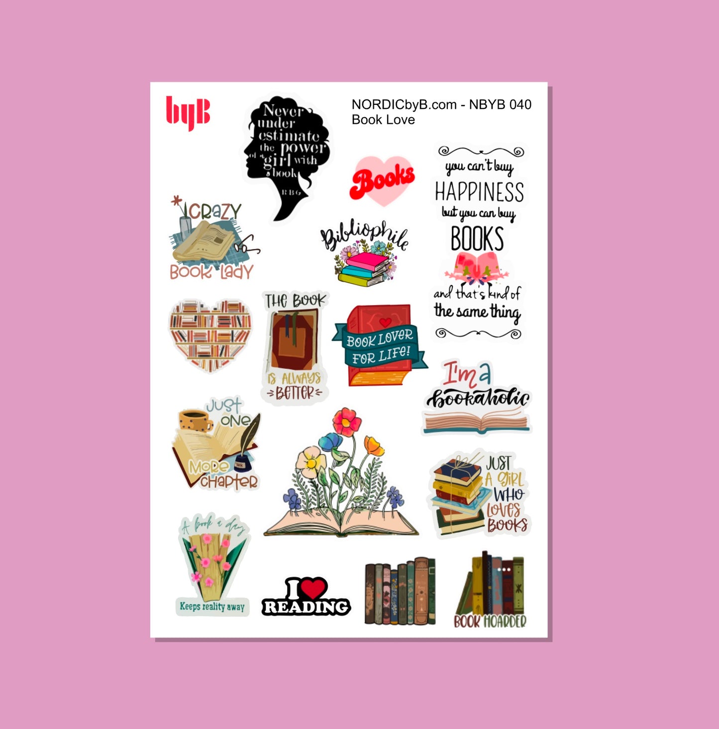 Book Love Sticker Sheet