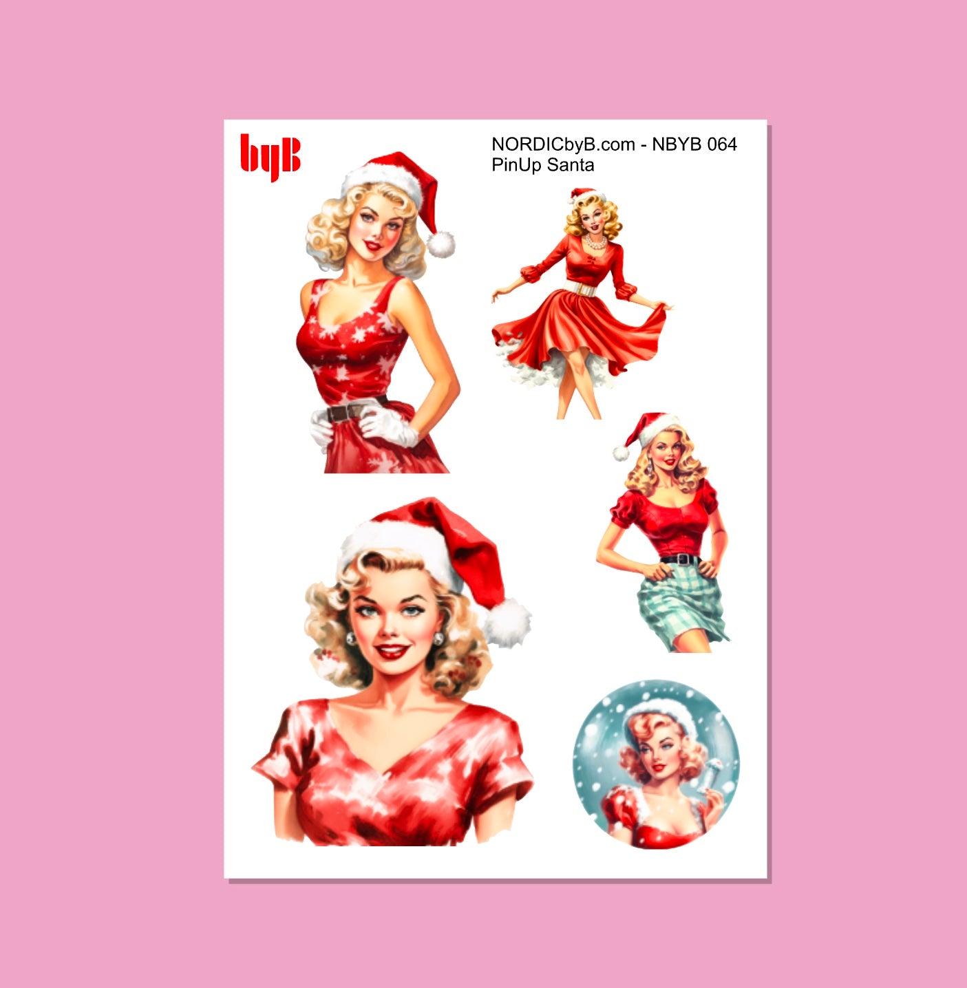 PinUp SANTA - Sticker Sheet