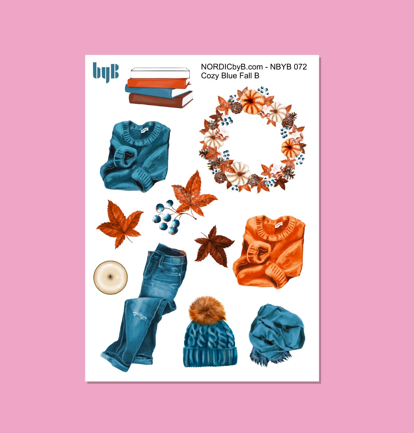 COZY BLUE FALL - Sticker Sheet