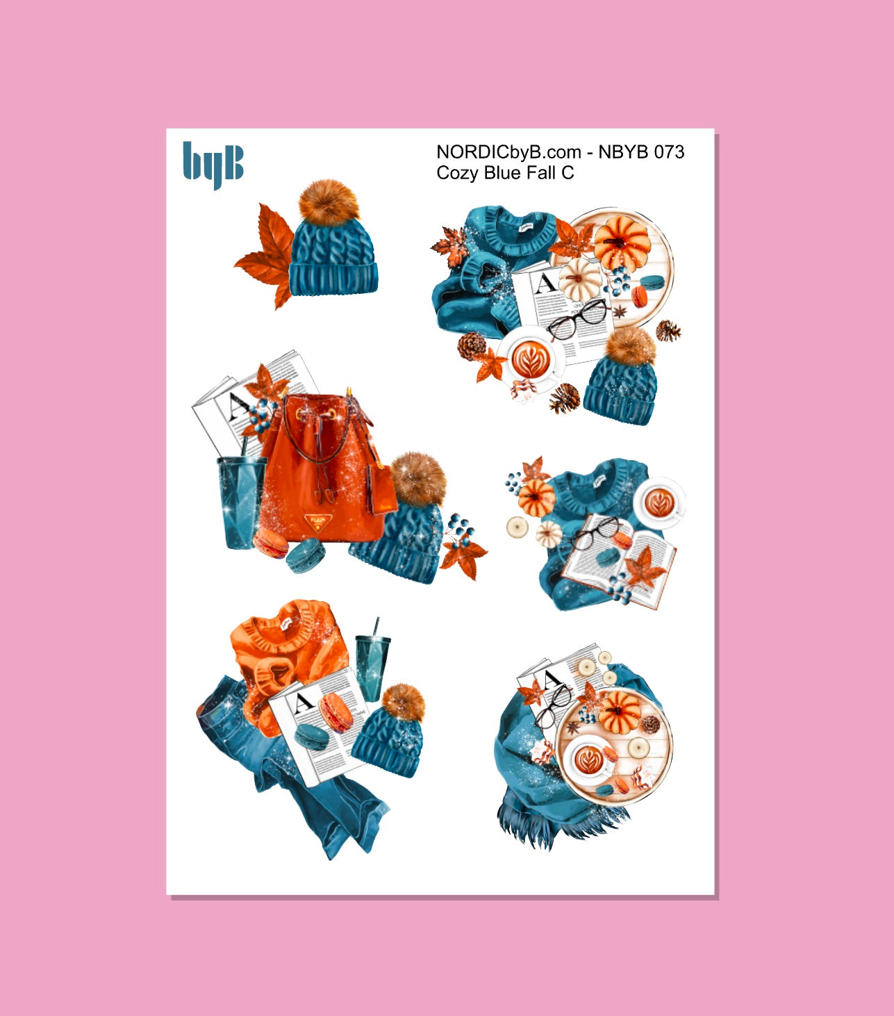 COZY BLUE FALL - Sticker Sheet