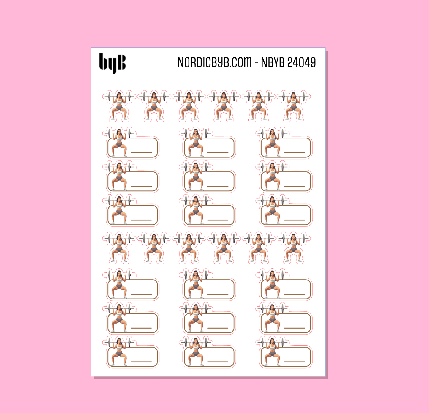 Weight Lifting Tracker Sticker Sheet