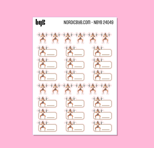 Weight Lifting Tracker Sticker Sheet