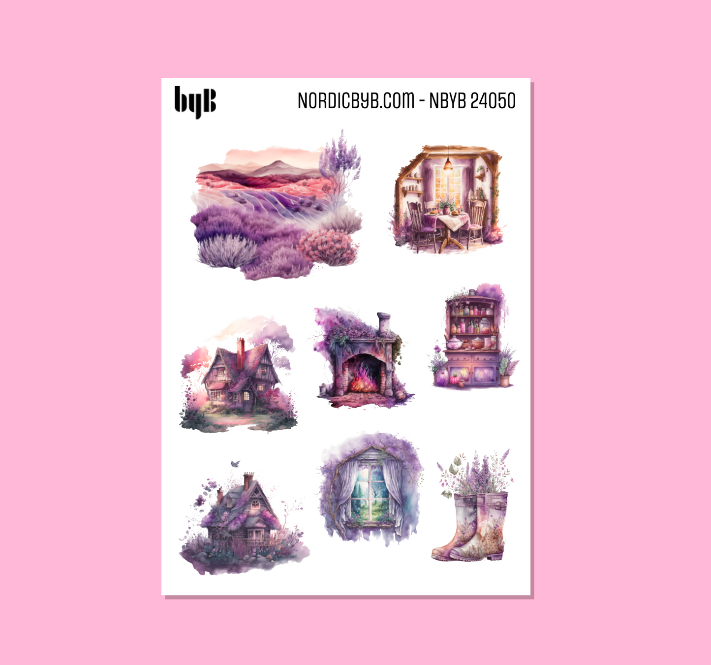 Lavendel Outdoor Scenery Sticker Sheet