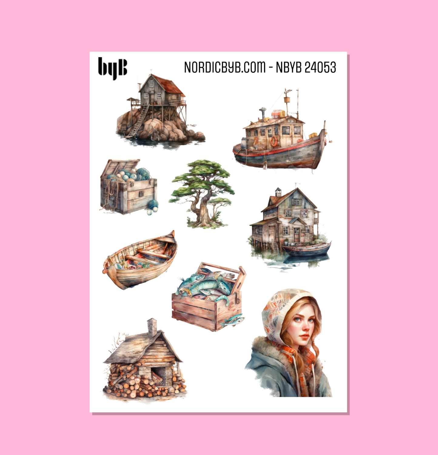 Fishing Village Sticker Sheet