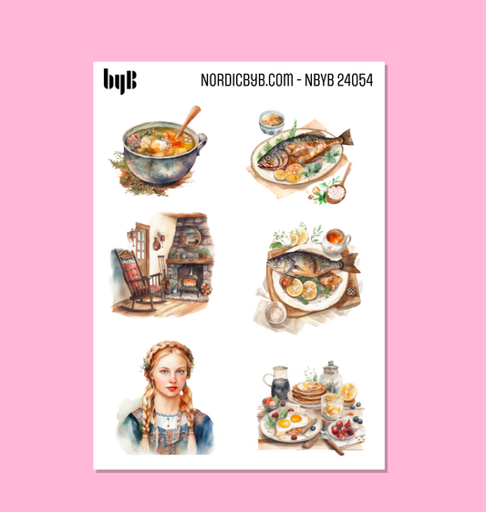 Fish Dishes Sticker Sheet