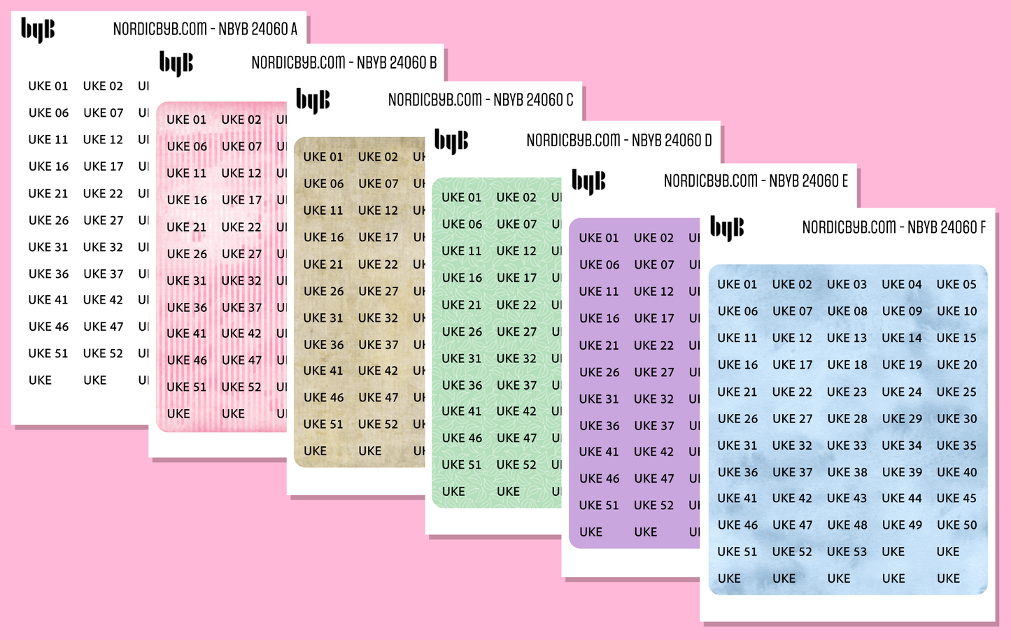 24060 UKE NUMMER STORE NORWEGIAN WORD STICKERS