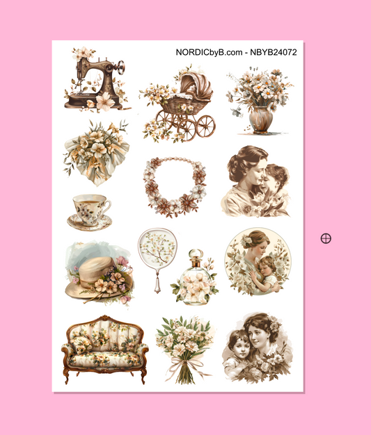 Vintage Mothers Days Sticker Sheet