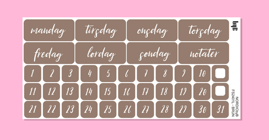 DAGER + DATOER - str Large - 9 farger