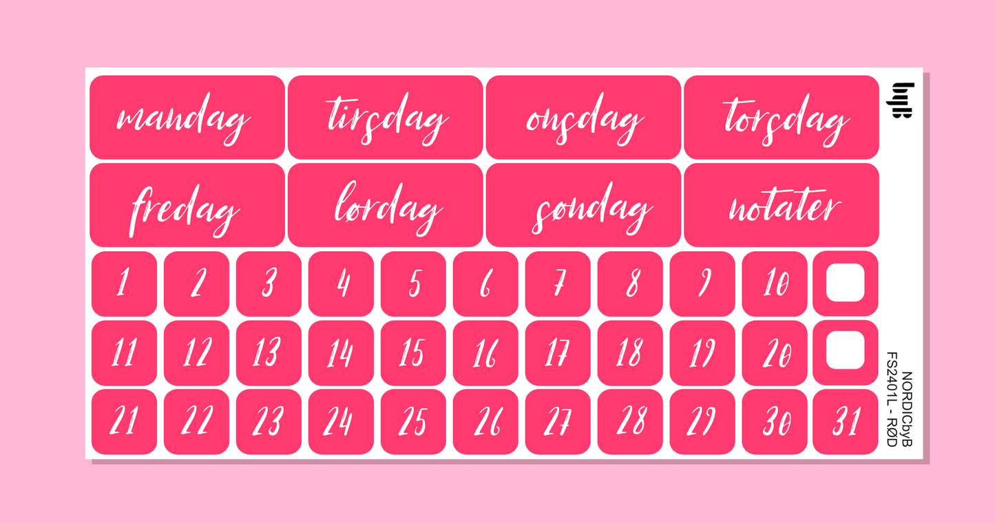 DAGER + DATOER - str Large - 9 farger