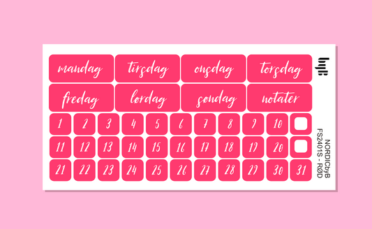 DAGER + DATOER - str Small - 9 farger