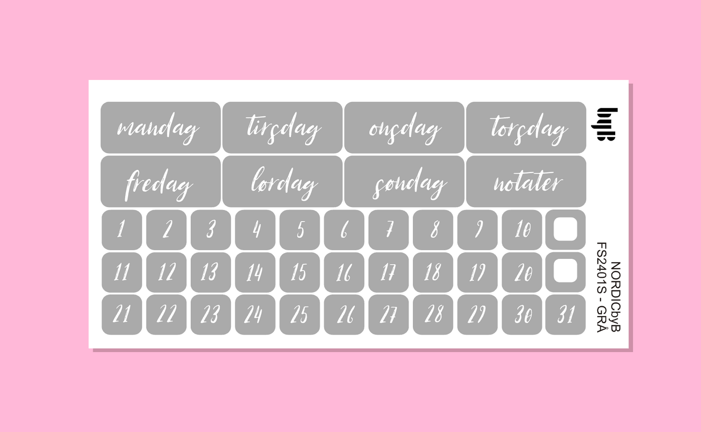 DAGER + DATOER - str Small - 9 farger