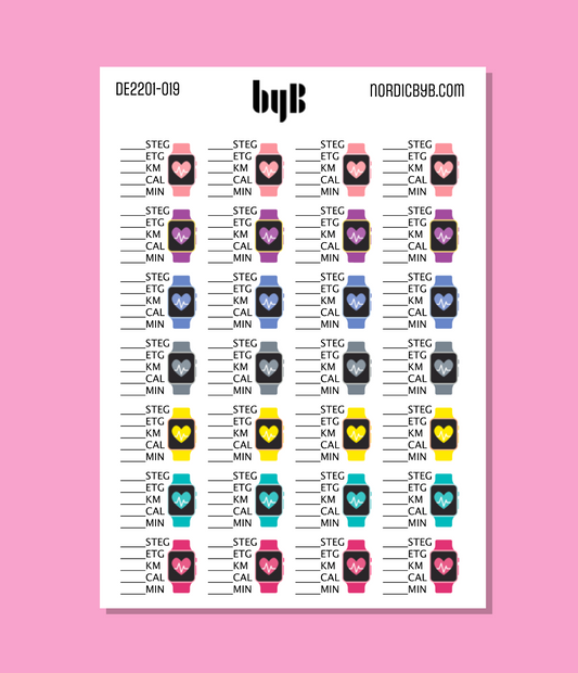 Fitness Tracker Watch Sticker Sheet
