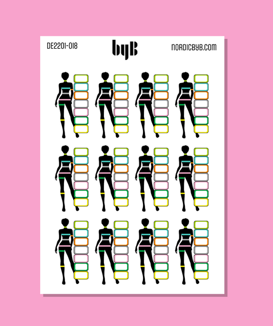Fitness Weight Body Tracker Sticker Sheet