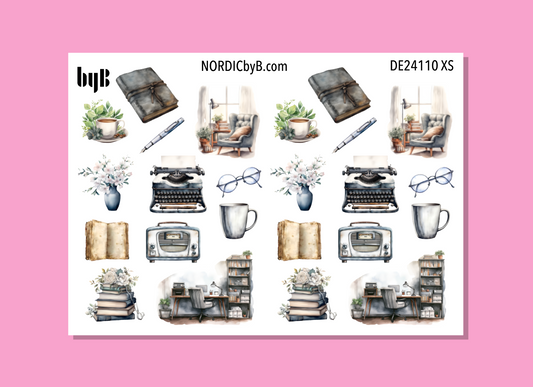 Blue Grey Planner Sticker Sheets - Size: NORMAL & XS