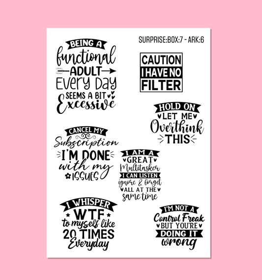 SURPRISE:BOX:7 STICKERS - JUNI 2024