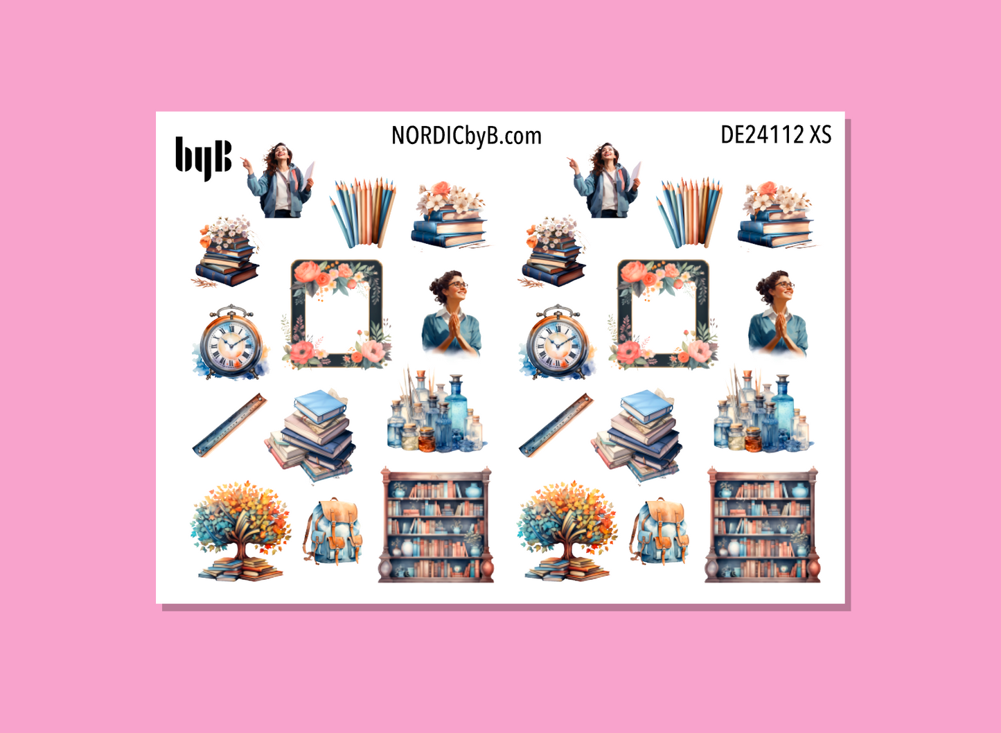 Colorful Teacher Sticker Sheet - Size: NORMAL & XS