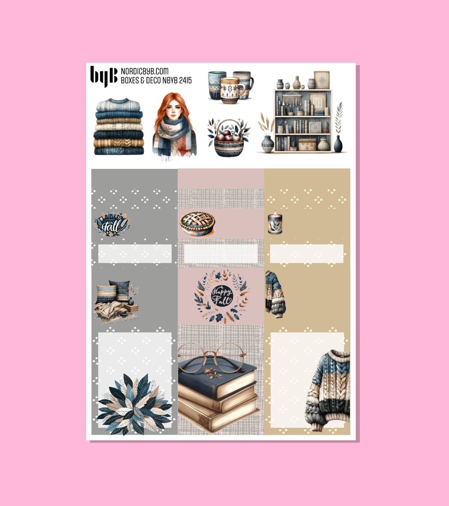 2415 BOXES & DECO BLUE FALL BOOKS