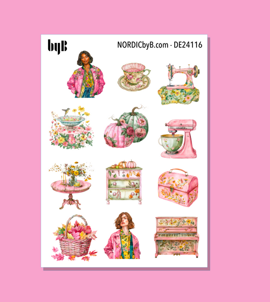 Vibrant Cozy Fall Sticker Sheet - Size: NORMAL & XS