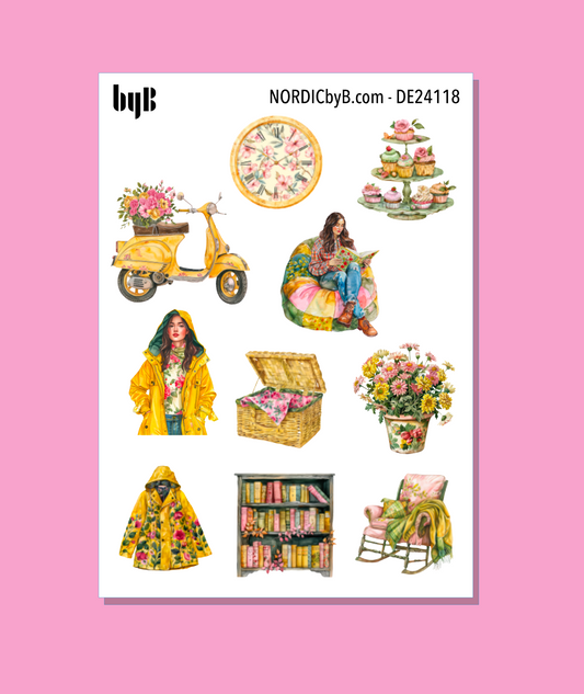 Vibrant Cozy Fall Sticker Sheet - Size: NORMAL & XS