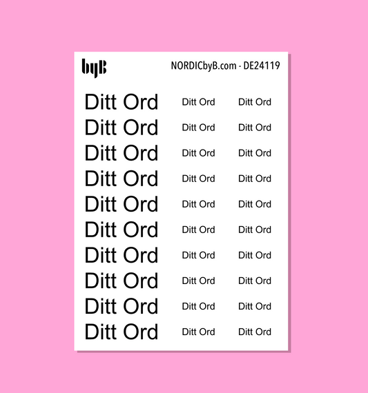 CUSTOM - DITT ORD - 12 SKRIFTTYPER (24119)