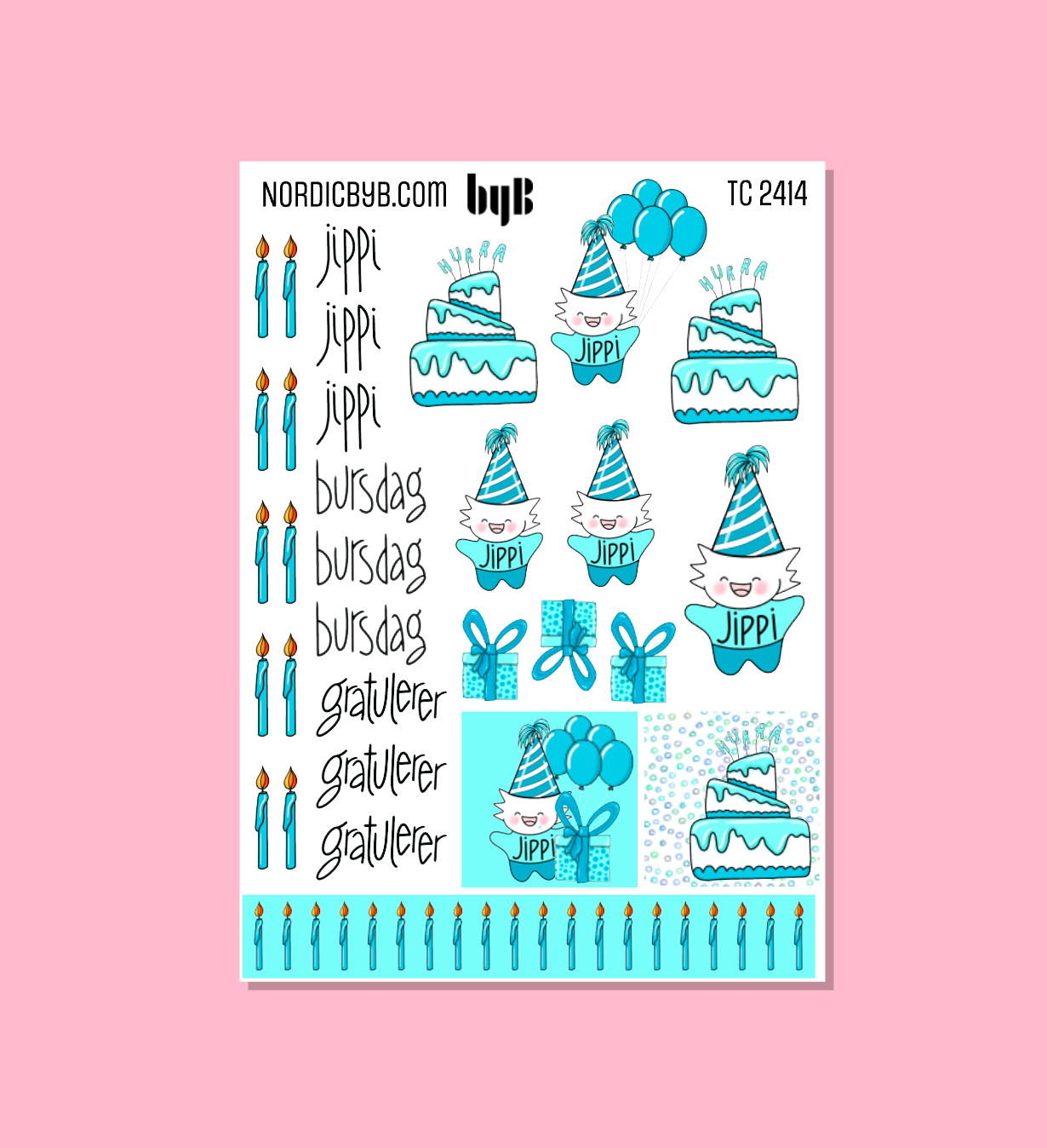 TUSSE BIRTHDAY Mixed Sticker Sheet