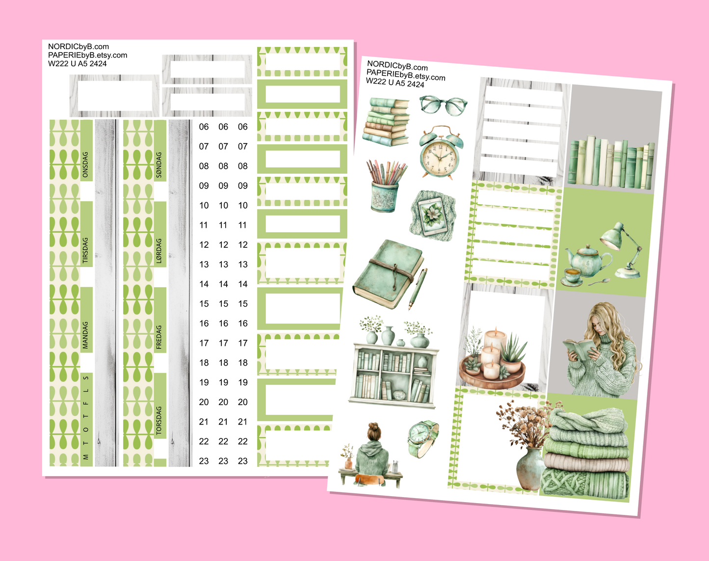 2424 Wonderland222 Unstacked A5 PLANNER GREEN