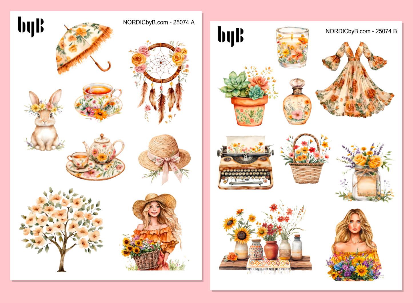 2 Boho Spring Sticker Sheets