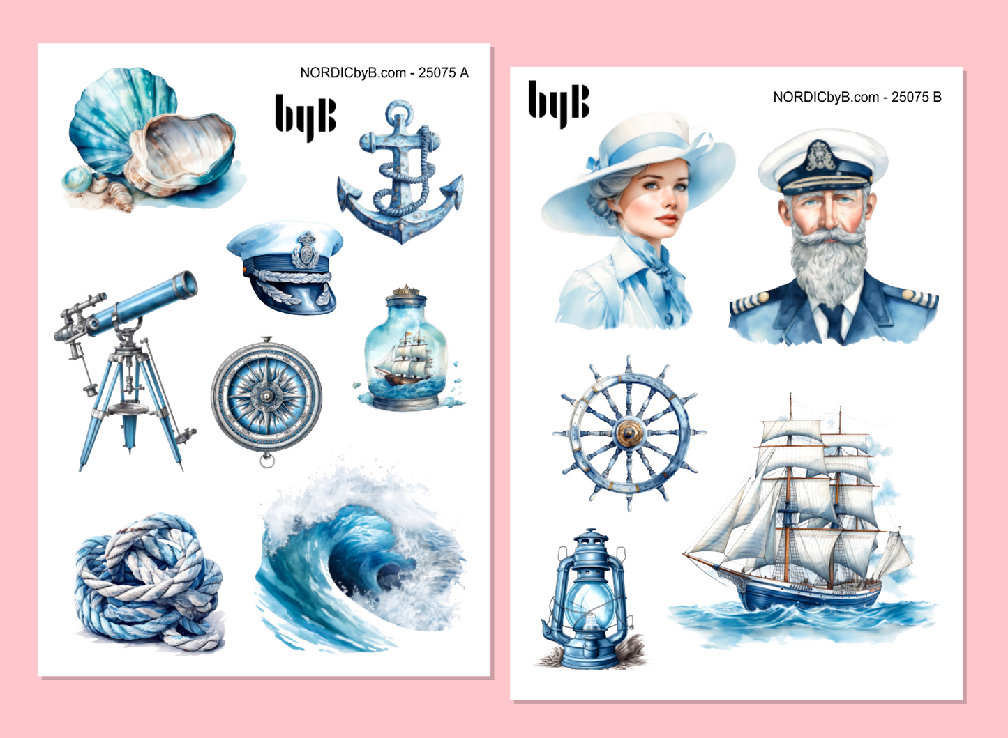 2 Nautical Sticker Sheets