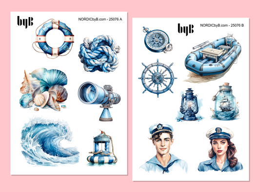 2 Nautical Sticker Sheets