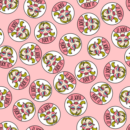 F**K IT FACES Cotton Poplin Fabric - 0,5 m - WEARY WOMEN COLLECTION