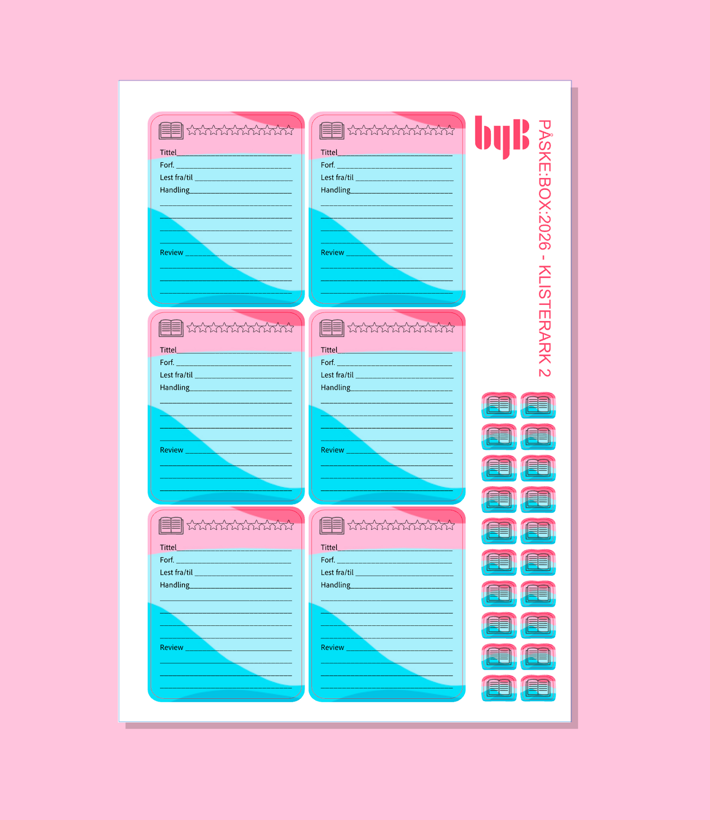 Book review/tracker - PÅSKE:BOX klisterark 2