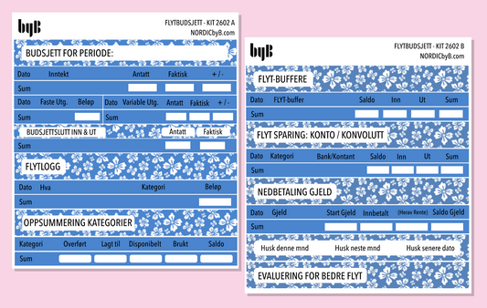 2602 FLYT-BUDSJETT for notatblokk - pakkedeal/enkeltark