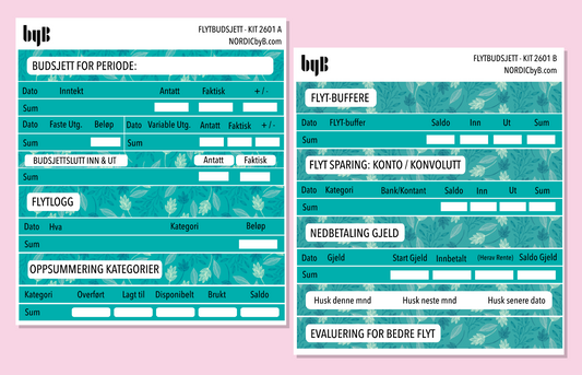 2601 FLYT-BUDSJETT for notatblokk - pakkedeal/enkeltark