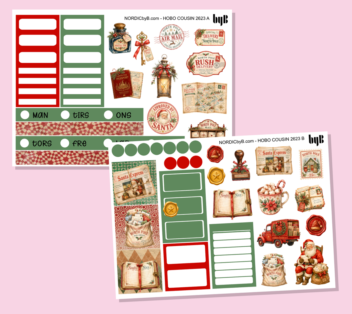 2623 Christmas North Pole Hobonichi Techo Cousin Kit - 2 ark
