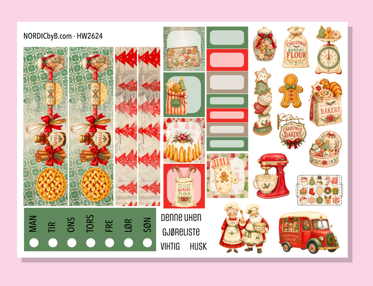 2624 Christmas Santa Baking Hobonichi Weeks MiniKit