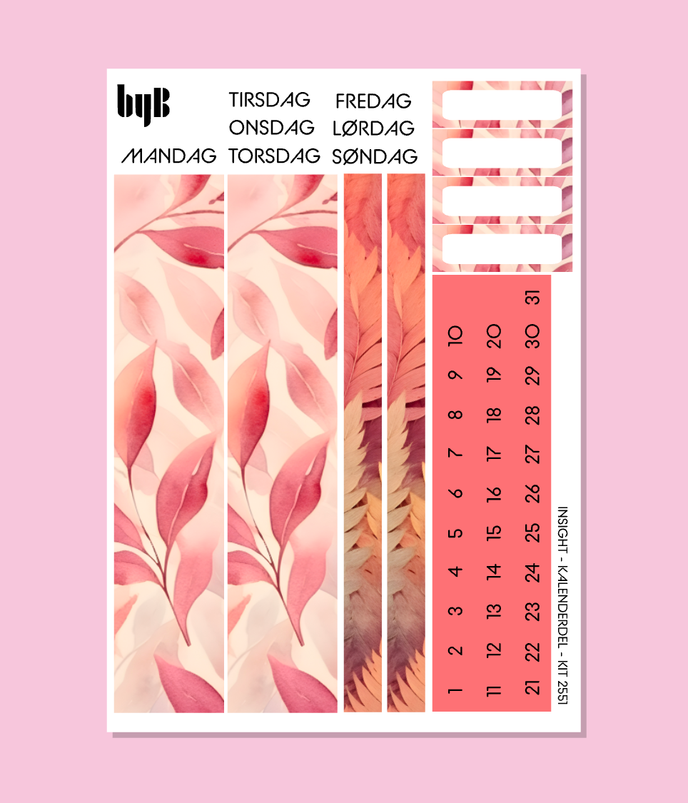2551 INSIGHT PLANNER KALENDER-SIDE - 1 ark