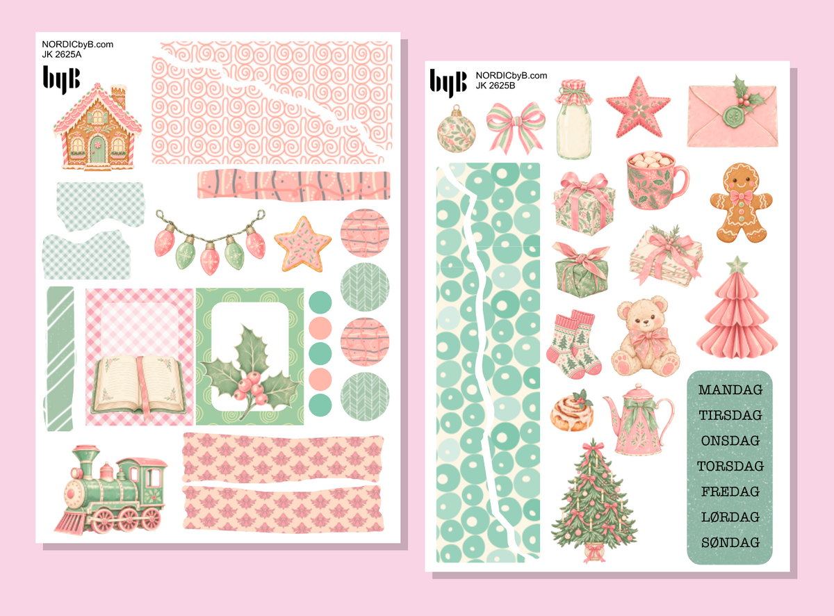 2625 Pastel Christmas Journaling Kit - 2 ark